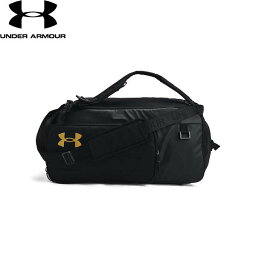 ◆◆ ＜アンダーアーマー＞ UNDER ARMOUR UAコンテインデュオ ダッフル バックパック Mサイズ(トレーニング/UNISEX) 1381919 (Black/MetallicGold(001))