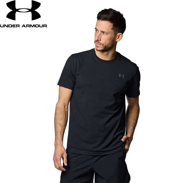 ◆◆メール便発送 ＜アンダーアーマー＞ UNDER ARMOUR UAパフォーマンスコットン ショートスリーブTシャツ(トレーニング/MEN) 1384805 (Black(001))