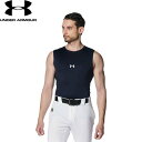 ◆◆送料無料 メール便発送 ＜アンダーアーマー＞ UNDER ARMOUR UAヒートギアアーマー コンプレッション スリーブレス クルーネック シャツ(ベースボール/MEN) 1384730 (MidnightNavy(410))