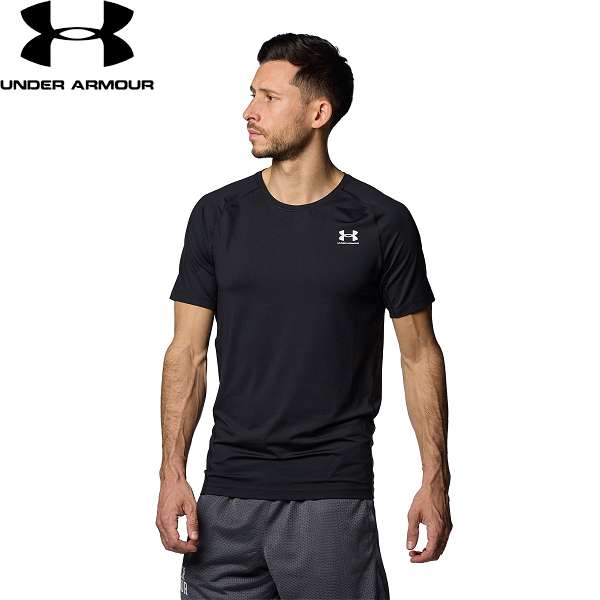 ◆◆メール便発送 ＜アンダーアーマー＞ UNDER ARMOUR UAヒートギア フィッティド ショートスリーブシャツ(トレーニング/MEN) 1387941 (Black(001))