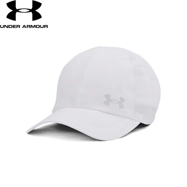 送料無料 メール便発送 ＜アンダーアーマー＞ UNDER ARMOUR UAアイソチル ローンチ アジャスタブル キャップ ランニング/MEN 1383477 White/White/Reflective 100 