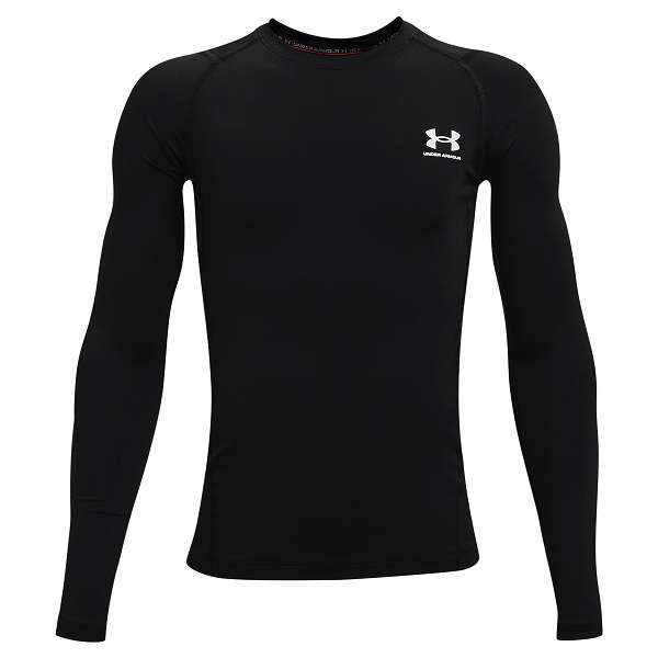 ◆◆メール便発送 ＜アンダーアーマー＞ UNDER ARMOUR UAヒートギアアーマー ロングスリーブ シャツ(トレーニング/KIDS) 1361731 (Black/White(001))