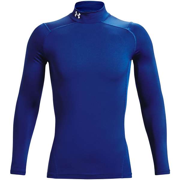 ◆◆メール便発送 ＜アンダーアーマー＞ UNDER ARMOUR UAコールドギアアーマー コンプレッション ロングスリーブ モックネック シャツ(マルチスポーツ/メンズ) 1366072 (Royal/White(400))