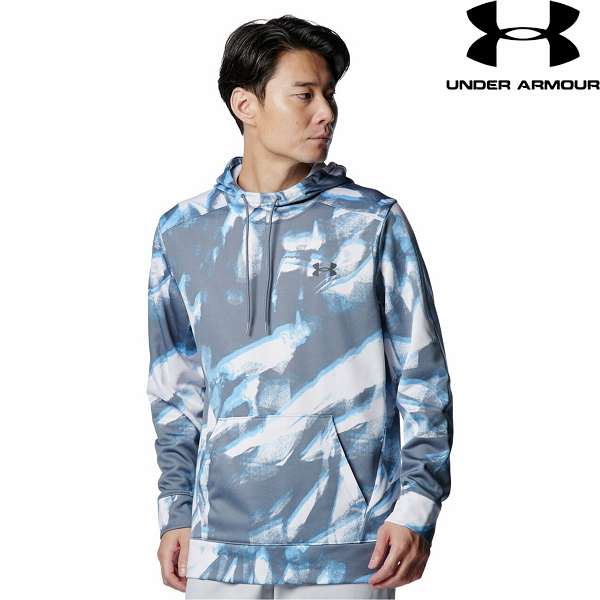 ◆◆ ＜アンダーアーマー＞ UNDER ARMOUR UAアーマーフリース ノベルティ プルオーバー フーディー(トレーニング/MEN) 1388229 (White/HorizonBlue(100))