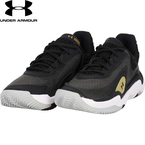 ◆◆ ＜アンダーアーマー＞ UNDER ARMOUR UA SPAWN 7 UAスポーン7(バスケットボール/ユニセックス) 3028461 (Black/MetallicGold/Black(002))
