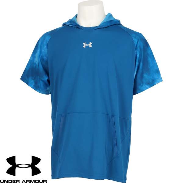 ◆◆メール便発送 ＜アンダーアーマー＞ UNDER ARMOUR UA YARD SHORT SLEEVE HOODIE(野球＆ソフトボール/メンズ) 6001302 (VarsityBlue/Silver(426))