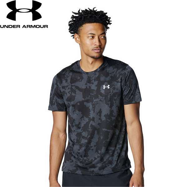 ◆◆メール便発送 ＜アンダーアーマー＞ UNDER ARMOUR UAローンチ プリント ショートスリーブ Tシャツ(ランニング/MEN) 6006110 (Anthracite/Black/Reflective(016))