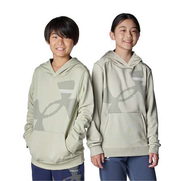 ◆◆ ＜アンダーアーマー＞ UNDER ARMOUR UAテックテリー スーパービッグロゴ フーディー(トレーニング/BOYS) 6007817 (KhakiBase/MidnightNavy/White(289))(4)