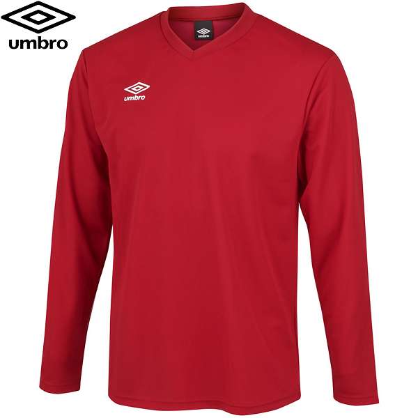 ◆◆○送料無料 メール便発送 ＜アンブロ＞ UMBRO サッカー ジュニア 長袖ゲームシャツ (MRED) UAS6307JL-MRED