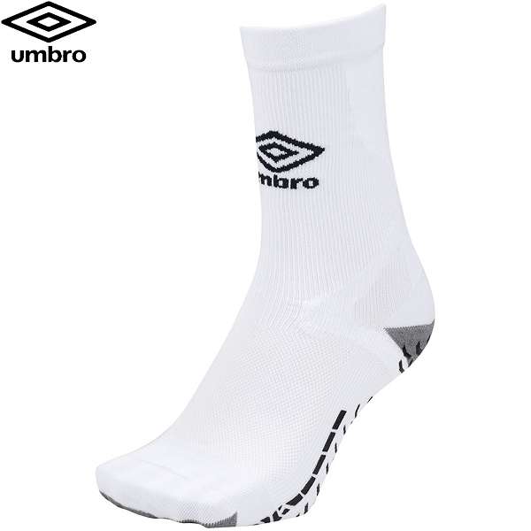 ◆◆○メール便発送 <アンブロ> UMBRO サッカー グリップミドルソックス (WHT:ホワイト) UAS8333-WHT