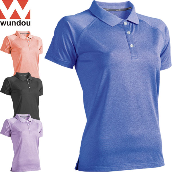 ◆◆メール便発送 ＜ウンドウ＞ wundou ウィメンズフィットネスストレッチ半袖ポロシャツ(XS-XL) レディース P-825