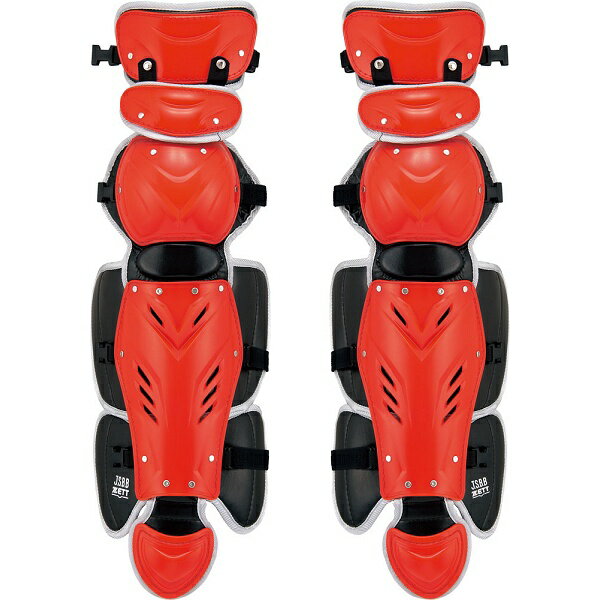 ◆◆○ <ゼット> プロステイタス 軟式野球用レガーツ BLL3295 (6413:レッド/Sグレー) BLL3295-6413