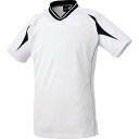 ◆◆○メール便発送 <ゼット> ZETT 野球 Vネックベースボールシャツ ベースボールTシャツ (1119:ホワイト/ブラク) BOT761-1119(4)