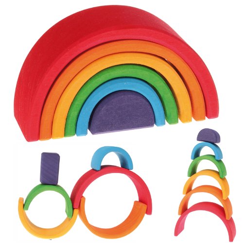 積み木 虹色トンネル 小 アーチレインボー グリム/GRIMMS/グリムス グリムス社 木のおもちゃ グリム つみき 出産祝い 1歳 男の子 知育玩具 誕生日 女の子