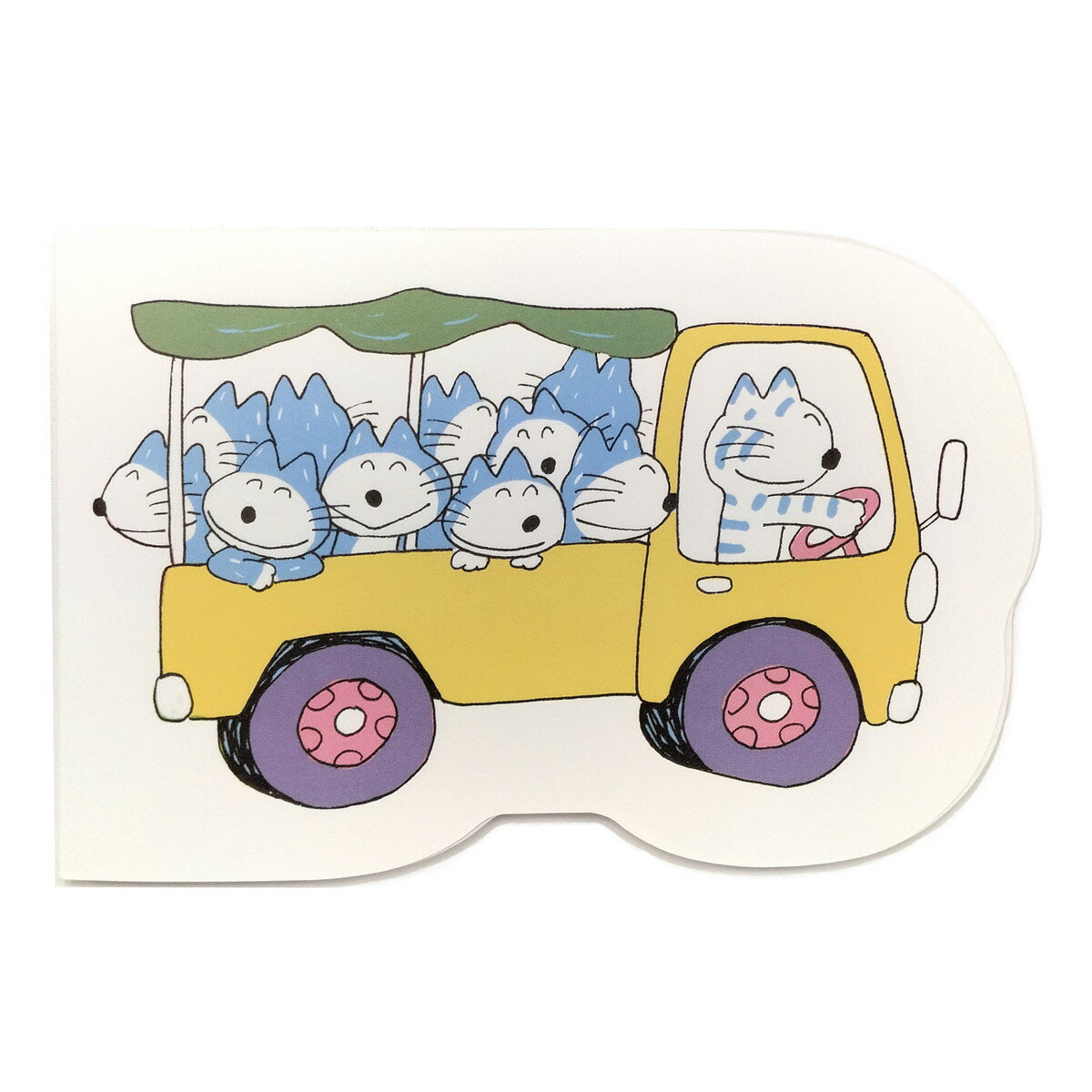 【 学研 公式 】 11ぴきのねこ ダイカット メモ トラック M05069 学研ステイフル 文具 雑貨