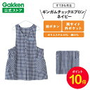 【お買い物マラソン限定P10倍】学研 すてきな先生 ギンガムチェックエプロン M L 2L 3L 4L 5L ネイビー エプロン 保育士 かわいい おしゃれ 保育園 幼稚園 ゆったり ポリエステル 人気 かっぽう着 スモック すてきな先生CAFE チュニック