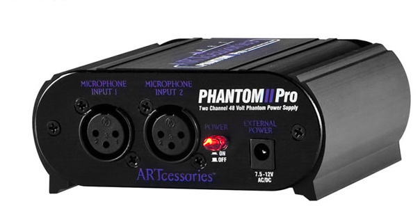 ART/2CH 48Vファントム パワー サプライ Phantom II Pro ファントム電源用パワーサプライ（マイク2本分)