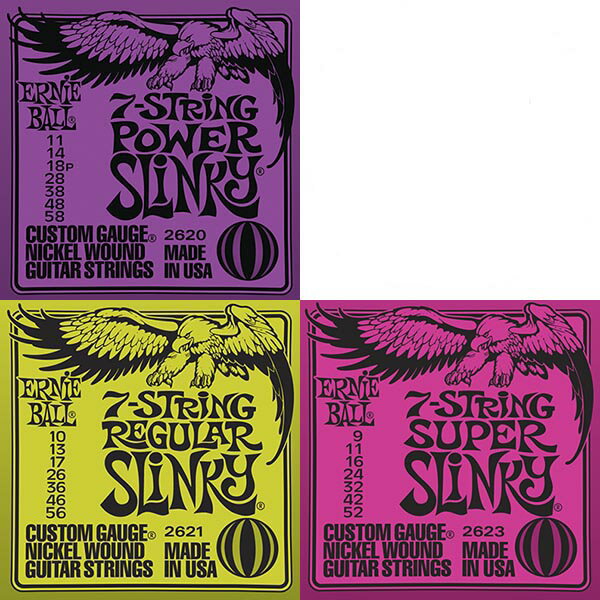 ERNIE BALL エレキ弦 7弦用SLINKY #2623,#2621,#2620 〈メール便OK〉〈アーニーボール〉