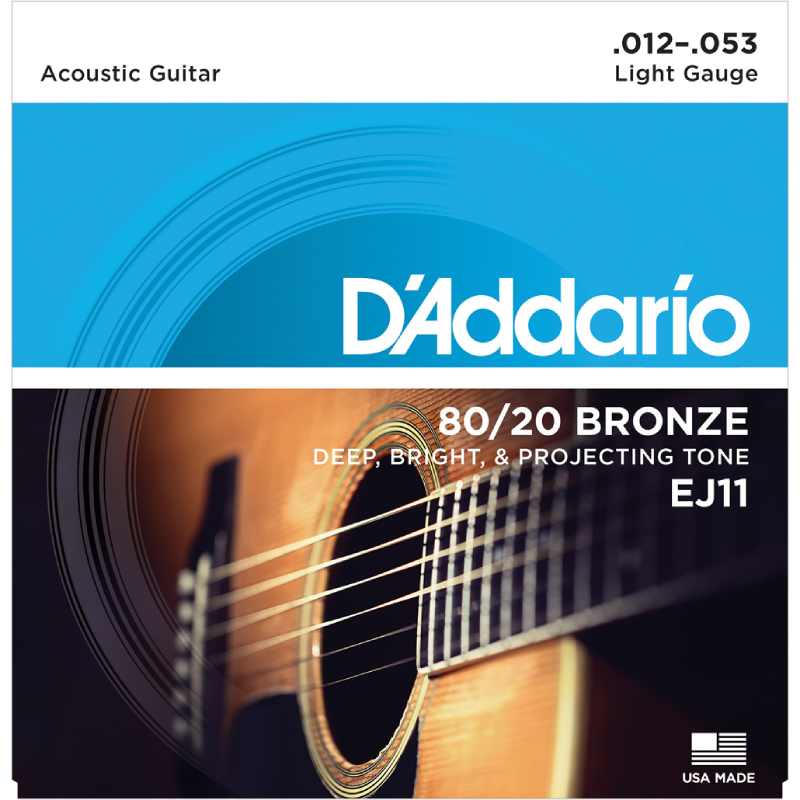 D'addario EJ11 ƥå 80/20 Bronze Round Wound Light .012-.053ҥꥪ