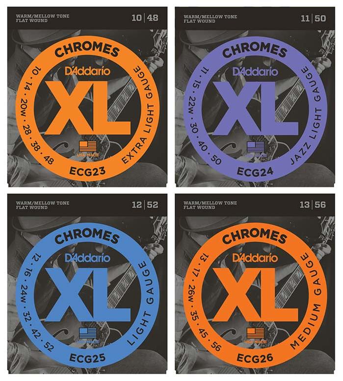 D'addario/フラットワウンド弦　XL　Chromes　Flat　Wound　【ECG23・ECG24・ECG25・ECG26】　【ダダリオ】【メール便O...