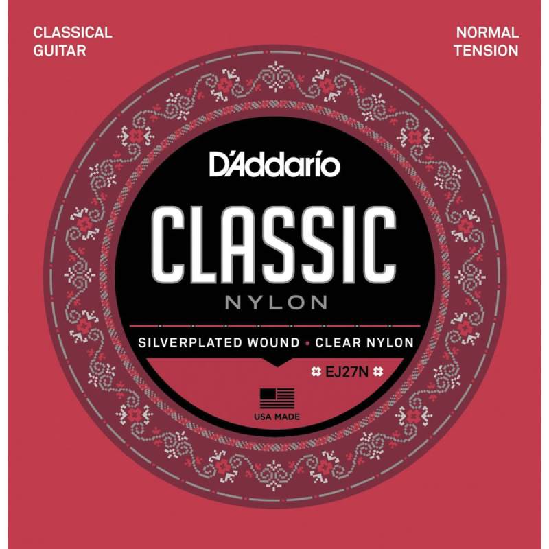 D'addario EJ27N Silver Wound/Clear Nylon Student Normal クラシックギター弦〈ダダリオ〉