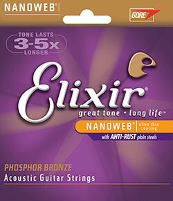 Elixir/12弦アコースティック弦 フォスファーブロンズ ナノウェブ 16152〈エリクサー〉