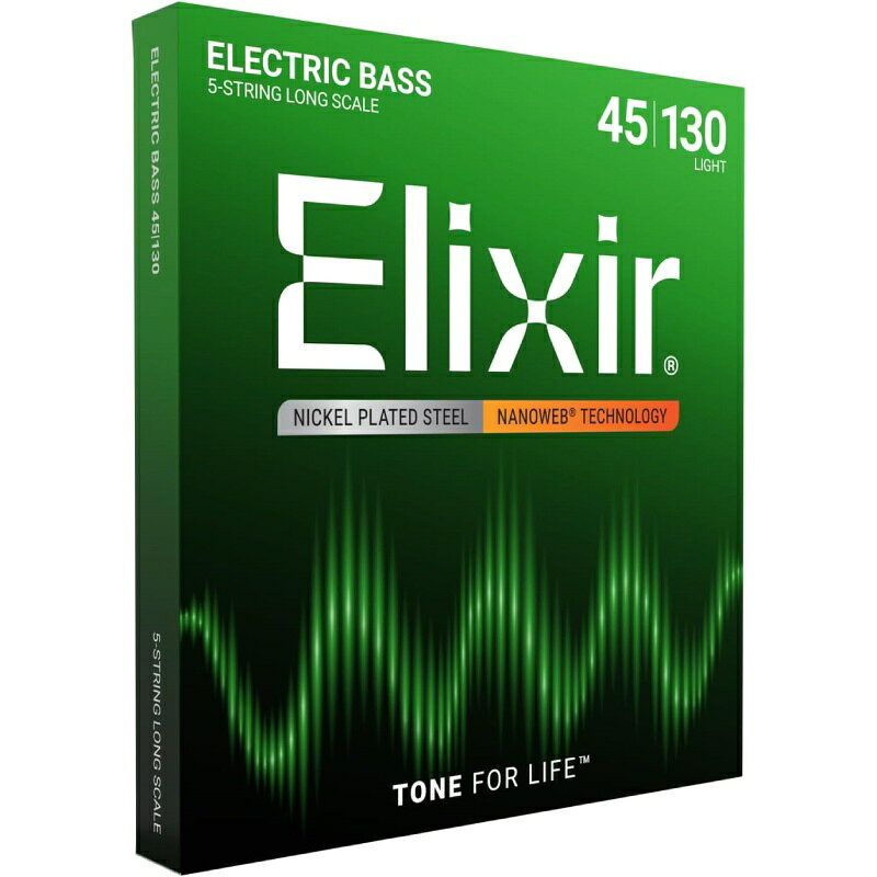 Elixir Nanoweb 14202 5string-Light Long Scale 5弦ベース弦 .045〜.130 エリクサー