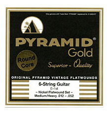 PYRAMID/Goldエレキ弦 Chrome Nickel Flat Wound Strings（EG-Gold）〈ピラミッド〉