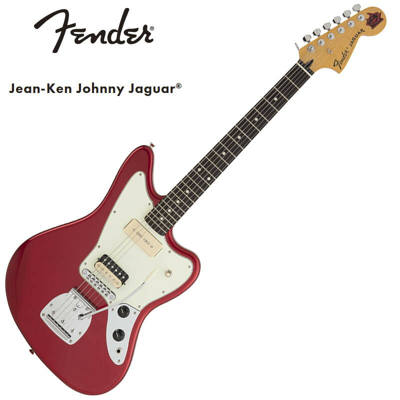 2010年の活動開始以来、日本のラウドロックシーンを牽引し、その活躍を世界に広げるMAN WITH A MISSIONのギター&ヴォーカル、Jean-Ken Johnnyのシグネイチャーモデル「Jean-Ken JohnnyJaguar」キャリアを通じてJaguar を愛用してきたJean-Ken Johnnyが、2013 年に印象的なCandy Apple Red のPawn Shop Jaguarilloを手にしたことから始まります。それ以来、リアのハムバッカーピックアップをSeymour Duncan TB4-ZB に交換、激しいプレイでも弦落ちを防ぐバズストップや、瞬間的に6 弦をドロップD に切り替えられるHipshot GT-2C を搭載し、演奏性を求めてネックバックをサテン仕上げにする…など、刻々と進化するMAN WITH A MISSION の音楽に沿うように、Jean-Ken Johnny のJaguarillo も進化を重ねてきました。さらに、今回のモデル化に際して、フロントにソープバータイプのピックアップを搭載し、ピックアップセレクターにトグルスイッチを採用するなど、新たなリクエストを加え、単なるJaguarillo の復刻ではない、まさに「J e a n - K e n J o h n n y J a g u a r 」の名に相応しいモデルが完成しました。ステージで使用するものをそのまま届けたいという本人の想いのもとに、全てのパーツやシェイプも実機をそのまま再現。さらに、ファン以外のプレイヤーにも使ってもらえるように、との想いを込めて、あえてシグネイチャーは入れず、バンドロゴステッカーを付属。本人と同じ場所に貼って楽しむこともできます。フェンダーのラインナップの中でも、ユニークかつラウドロックサウンドに適した実践的なスペックを有したモデルが完成しました。MODEL: 5255600309Body Material : AlderBody Finish : PolyesterBody Shape : JaguarNeck Material : MapleNeck Finish : PolyurethaneNeck Shape : "C" ShapeScale Length : 24" (610 mm)Fingerboard Material : RosewoodFingerboard Radius : 9.5" (241 mm)Number of Frets : 22Fret Size : Medium JumboNut Material : BoneNut Width : 1.615" (41.02 mm)Position Inlays : White DotsBridge Pickup : Seymour Duncan TB4-ZBNeck Pickup : Soapbar TypeControls : Master Volume, Master ToneSwitching : 3-Position Toggle: Position 1. Bridge Pickup, Position 2. Bridge and Neck Pickups, Position 3. Neck Pickup HSConfiguration : Tune-o-matic with Buzz StopBridge : Tune-o-matic with Buzz StopHardware Finish : ChromeTuning Machines : Hipshot GT-2C , Locking TunerPickguard : 3-Ply Mint GreenControl Knobs : Black PlasticSwitch Tip : CreamNeck Plate : 4-BoltStrings : NPS, .010-.046 GaugesIncluded Accessories : Gig Bag, MAN WITH A MISSION Band Logo Sticker