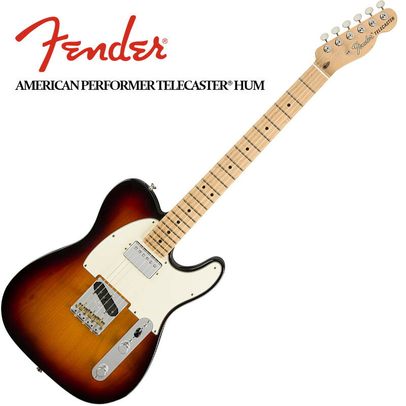 カリフォルニア州のコロナ工場で製造されるAmerican Performer Telecaster Humは、DoubleTap?ハムバッカーを搭載し、USA製フェンダーならではのオーセンティックなトーンとフィーリング、そしてフォーマンスにインスピレーションを与え新たな次元へと導くモダンスペックを随所にフィーチャーしています。■アルダーボディ■Yosemiteシングルコイルブリッジピックアップ + DoubleTapハムバッカーネックピックアップを搭載■Greasebucketトーンコントロール■“Modern C”ネックシェイプ、9.5インチラジアス指板、22本のジャンボフレット■ClassicGearチューニングマシン、シルバーカラーの‘70sロゴModel Number　0115122300SPECIFICATIONSBODY : Body MaterialAlder : Body Finish : Gloss PolyurethaneBody Shape : TelecasterNECKNeck Material : MapleNeck Finish : Satin UrethaneNeck Shape : Modern "C"Scale Length : 25.5" (648 mm)Fingerboard Material : MapleFingerboard Radius : 9.5" (241 mm)Number of Frets : 22Fret Size : JumboNut Material : Synthetic BoneNut Width : 1.650" (42 mm)Position Inlays : Black DotsTruss Rod : StandardTruss Rod Nut : 1/8" American SeriesELECTRONICSBridge PickupYosemite Single-Coil TelecasterNeck PickupAmerican Performer DoubleTap HumbuckingControls : Master Volume, Greasebucket Tone Circuit (Rolls Off Highs without Adding Bass).Switching : 3-Position Blade: Position 1. Bridge Pickup, Position 2. Bridge and Neck Pickups, Position 3. Neck PickupConfiguration : HSHARDWAREBridge : 3-Saddle Strings-Thru-Body Tele? BridgeHardware Finish : Nickel/ChromeTuning Machines : Fender ClassicGearPickguard : 3-Ply Parchment/Black/ParchmentControl Knobs : Knurled Flat-TopSwitch Tip : Barrel StyleNeck Plate : 4-BoltMISCELLANEOUSStrings : Fender USA 250L, NPS, (.009-.042 Gauges)ACCESSORIESCase/Gig Bag : Deluxe Gig Bag