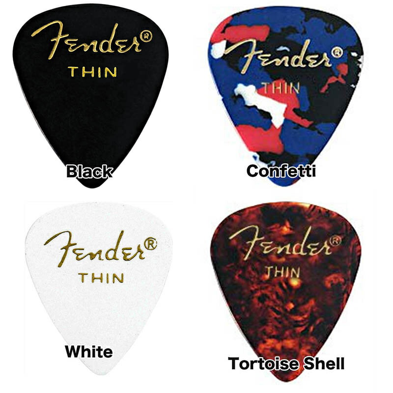 Fender/ピック 351 Shape Classic Picks Thin 10枚〈フェンダー〉〈メール便発送代引き不可〉