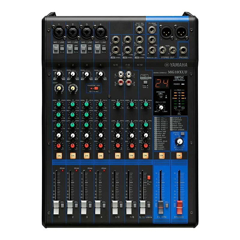 10チャンネルミキシングコンソール最大 4 Mic / 10 Line 入力 （4 モノラル＋3 ステレオ）1 ステレオバス1 AUX （FX含む）マイクプリアンプ「D-PRE」搭載1ノブコンプSPXによる高品位なデジタルエフェクト24種類を搭載24ビット / 192kHz 2in / 2out USBインターフェース機能iPhone（iOS7以降）/ iPad（2以降）/ iPad Camera Connection Kit / Lightning - USBカメラアダプタ使用可Cubase AI （ダウンロード版でのご提供）Cubasis LE (iPad アプリケーション。App Store よりダウンロード)＋48V ファンタム電源メタルシャーシ