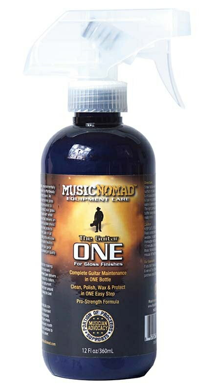 ギターベース用オールインワン（クリーナー、ポリッシュ、ワックス）プロはでっかく「360ml」プロユースのためのスプレーボトル。360ML仕様のでっかいギターワンが登場！これ1本でクリーナー、艶出し、ワックス効果ワンステップで簡単に完璧な輝きを得られます。非常に滑らかで、ベタつき感も無く、高い光沢を保持します。本製品はブラジル産カルナバワックスにより透明で耐久性のある保護膜を張り、あなたの楽器の塗装面を守ってくれます。品質は落とさず、ギターメンテを簡単にしました。プロユースのために内容量を360mlにした製品です。従来品MN103のなんと3倍の容量！・1本でギターのメンテを完璧に・クリーナー、艶出し、ワックス、保護を簡単ワンステップ・プロ仕様・独自配合によりホコリ付着防止・UVカットで日焼けによるダメージを防ぐ・環境にやさしい高生分解調合・短時間作業の実現・ラッカーに影響を与えない成分構成容量 : 360ml生産国 : MADE IN USA