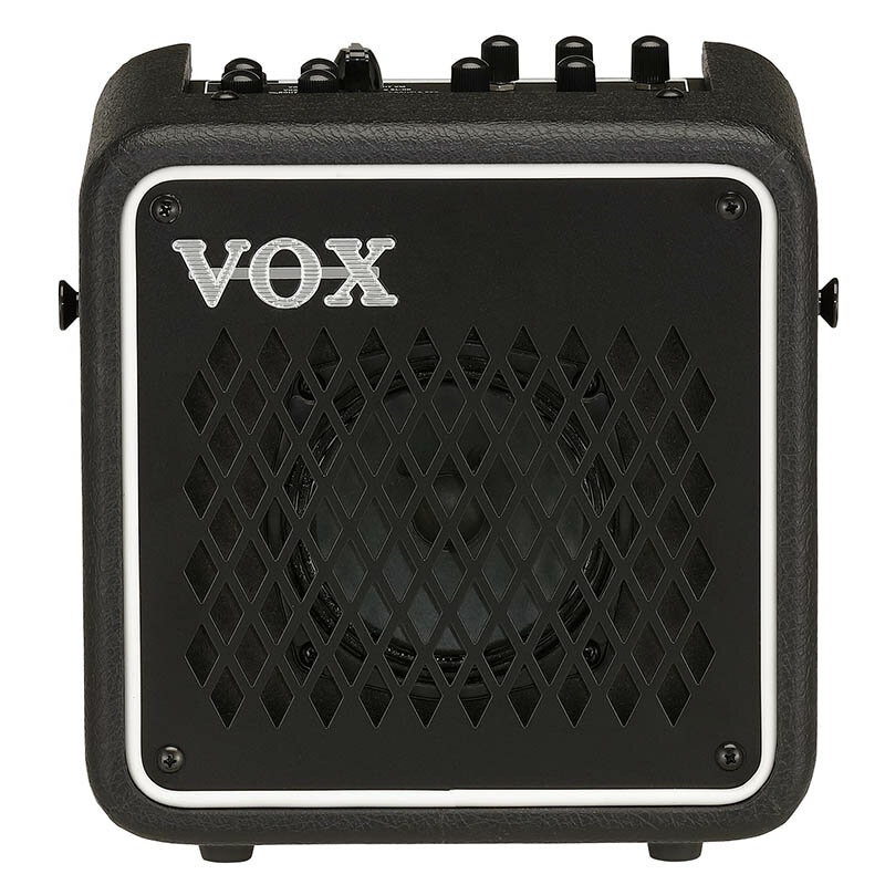 自宅、ライブ・スペース、ストリートでも、この一台で練習からライブ、パフォーマンスまで。VOX MINI GOシリーズ登場！ 軽量・コンパクト、モバイル・バッテリー対応、VOX Cambridge50直系のパワフルでリアルなアンプ・サウンド、トーキング・モジュレーション効果を得る新開発のボコーダー、 多彩なサウンドを作り出すエフェクト、マイク入力、AUX入力、ヘッドフォン端子、多様なジャンルのパターンを再生可能なリズム・マシンを標準装備。 また、VOX MINI GO10、VOX MINI GO 50の2機種にはルーパー機能を搭載。 これらの機能によって、いつどもどこでも場所を選ばずに最高のパフォーマンスをすることができます。 ●特徴 ■アンプサウンドを一新（VOX Cambridge直系） ■リズム機能を一新、PCM容量が訳10倍にアップし音質向上、パターンも一新 ■USBモバイルバッテリーで駆動可能 ■ボコーダー搭載 ■オクターブエフェクト搭載 ■ルーパー機能搭載　(VMG-10/50のみ） ●仕様 【VOX MINI GO 3　仕様】 ■ パワー・アンプ出力：最大約3W RMS 4Ω ■ スピーカー：5インチ4Ω ■ 電源：ACアダプター、またはモバイル・バッテリー（市販） ■ 電源電圧：DC 12V、または5V（DC 5V IN端子使用時）消費電流：1 A ■ モバイルバッテリー使用時：5 V/3 A* ■ 付属品:ACアダプター（DC 12V ）、キャリング・ストラップ ■ 外形寸法（W X D X H）/質量：256 x 180 x 249 mm/3.5 kg