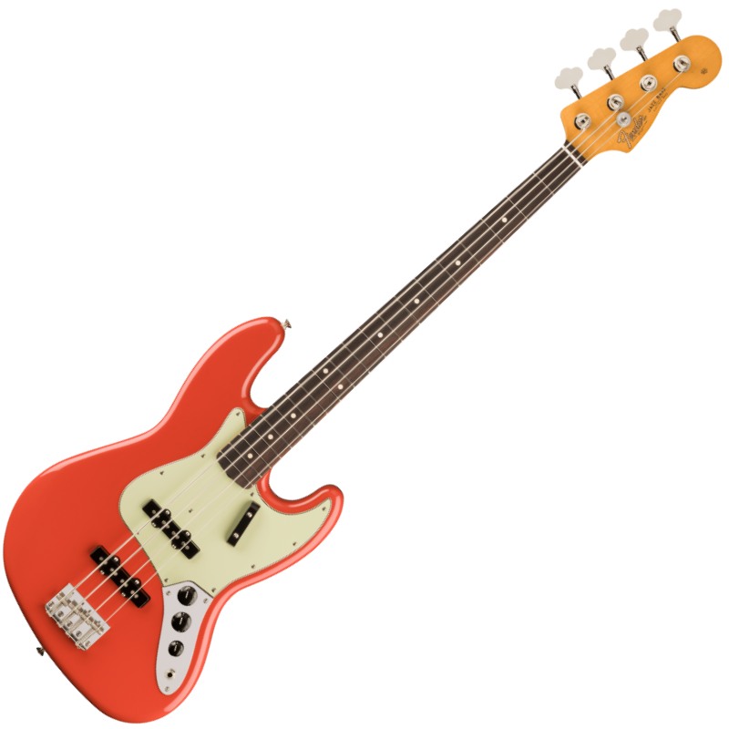 Vintera&#174; II 60s Jazz Bass&#174;は、60年代のタイムレスなサウンドを現代に蘇らせ、フェンダーならではのアイコニックなルックス、インスピレーション、比類ないトーンを提供します。Vintera&#174; II 60s Jazz Bass&#174;は、アルダーボディにローズウッド指板のメイプルネックを採用し、パンチと透明感に溢れたクラシックなフェンダートーンを実現します。60年代初期の"C"シェイプネックは、直感的で魅力的なプレイアビリティを提供する60年代モデルのネックプロファイルをベースに設計されており、7.25インチラジアス指板とヴィンテージトールフレットにより、大胆なベンディングや繊細なビブラートが可能で、ヴィンテージの快適さが得られます。ヴィンテージスタイルの60年代初期のシングルコイルピックアップは、温かでダイナミック、パワフルなフェンダーサウンドを提供します。ヴィンテージスタイルの4サドル式ブリッジとチューニングマシンは、クラシックなルックスに加え、イントネーションとチューニングの安定性を向上させます。Vintera&#174; II 60s Jazz Bass&#174;のクラシックなヴィンテージフィールと比類なきフェンダーサウンドで、あなたにしかできない、新たな音楽の歴史を刻み始めましょう。FEATURES・アルダーボディ・7.25インチラジアスのローズウッド指板、ヴィンテージトールフレット・60年代初期の"C"ネックシェイプ・ヴィンテージスタイルMid-'60sピックアップ・ヴィンテージスタイルチューニングマシン・ヴィンテージスタイル4スレデッドスチールサドル式ブリッジModel Number : 0149230340Body Material: AlderBody Finish: Gloss PolyesterNeck: Maple, Early ‘60s “C”Neck Finish: Gloss UrethaneFingerboard: Slab Rosewood, 7.25” (184.1 mm)Frets: 20, Vintage TallPosition Inlays: White Dot (Slab Rosewood)Nut (Material/Width): Synthetic Bone, 1.5” (38.1 mm)Tuning Machines: Vintage-Style Open-BackScale Length: 34” (86.36 cm)Bridge: 4-Saddle Vintage-Style with Threaded Steel SaddlesPickguard: 3-Ply Mint Green (302, 340), 4-Ply Tortoiseshell (306)Pickups: Vintage-Style ‘60s Single-Coil Jazz Bass&#174; (Bridge), Vintage-Style ‘60s Single-Coil JazzBass&#174; (Middle), (Neck)Controls: Volume 1. (Middle Pickup), Volume 2. (Bridge Pickup), ToneControl Knobs: Black PlasticHardware Finish: Nickel/ChromeStrings: Fender&#174; USA 7250M Nickel Plated Steel (.045-.105 Gauges), PN 0737250406Case/Gig Bag: Included: Deluxe Gig Bag