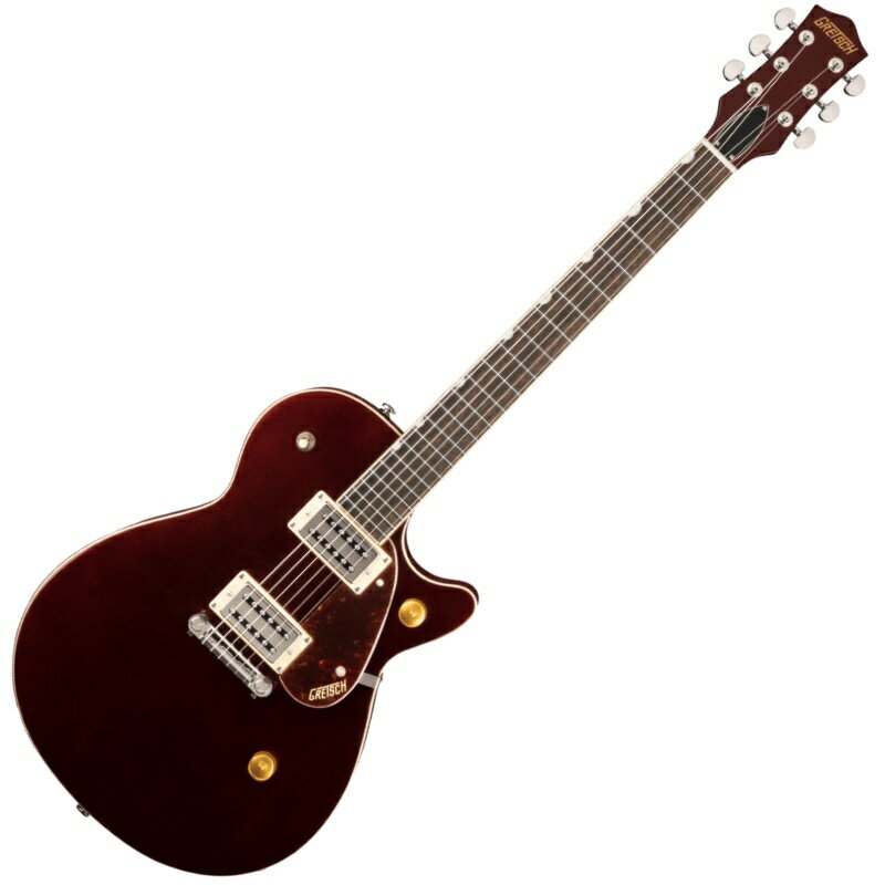 Streamliner&#8482;コレクションに新たに加わったGretsch G2217 Streamliner Junior Jet&#8482; Clubは、打撃に耐えるよう設計された削ぎ落とされたワークハウスです。アグレッシブなアタックと素早いレスポンス、洗練されたJunior Jet Clubは、手頃な価格でノー・ナンセンスなトーンを求めるダウン＆ダーティなギタリストのためにデザインされています。Broad'Tron&#8482;ハムバッキング・ピックアップを搭載したこのストリームライナー・ギターは、マスター・トーン・コントロール、マスター・ボリューム・コントロール、3ウェイ・ピックアップ・スイッチングにより、力強い低域と喉越しの良い中域を実現します。エレガントなパーロイド・ネオクラシック&#8482;・インレイと22ミディアム・ジャンボ・フレットを備えた12 "ラジアスのローレル・フィンガーボードは、コードワークや激しいリフに理想的な薄い "U "シェイプのボルトオン・ナト・ネックの上に配置されています。G2217はまた、アンカード・コンペンセイテッド・ラップアラウンド・ブリッジ、シンセティック・ボーン・ナット、バウンデッド・ネック、ヴィンテージ・スタイルのコントロール・ノブ、トータス・ピックガード、ニッケル・ハードウェアを採用している。SpecificationsModel Number : 2816900539Neckネック : Natoネックフィニッシュ : Glossネックシェイプ : Thin "U"ネック : Bolt-Onフィンガーボードラジアス : 12" (305 mm)フィンガーボード : Laurelポジションインレイ : Pearloid Neo-Classic&#8482; Thumbnailフレット : 22ナット : Synthetic Boneナット幅 : 1.6875" (42.86 mm)ナット : Synthetic Boneボディボディ : Natoボディフィニッシュ : Glossボディシェイプ : Jet&#8482;ボディトップ : Natoボディバインディング : Noneボディバック : NatoBODY STYLE : Gretsch&#174; Solid Body Guitarsボディ : NatoCUTAWAY : Single Cutawayウェイスト : 8.625" (219.08 mm)Hardwareブリッジ : Compensated Wrap-AroundBRIDGE MOUNTING : Anchoredピックガード : 1-Ply Tortoiseshellコントロールノブ : Gold Vintage-Styleハードウェアフィニッシュ : Nickelチューニングマシーン : Die-Castストリング : Nickel Plated Steel (.010-.046 Gauges)ストラップボタン : StandardElectronicsブリッジピックアップ : Broad'Tron&#8482;ネックピックアップ : Broad'Tron&#8482;ピックアップコンフィギュレーション : Broad'Tron&#8482; / Broad'Tron&#8482;コントロール : Master Volume, Master Toneスウィッチ : 3-Position Toggle: Position 1. Bridge Pickup, Position 2. Bridge And Neck Pickups, Position 3. Neck Pickup　