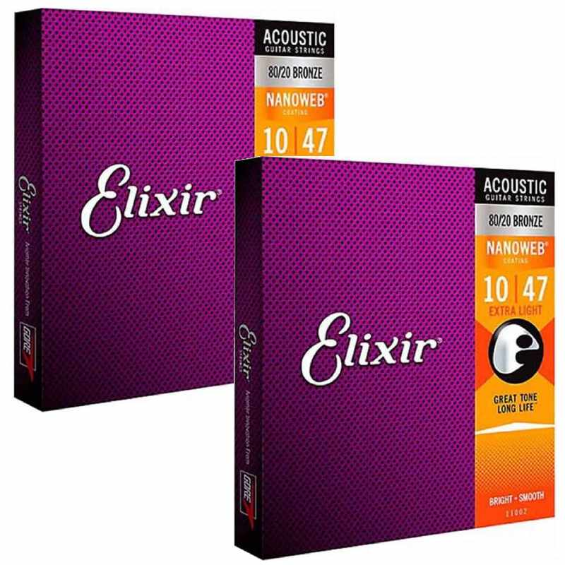〈2set〉Elixir 11002 ACOUSTIC NANOWEB Extra Light 10-47 アコースティックギター弦〈エリクサー〉