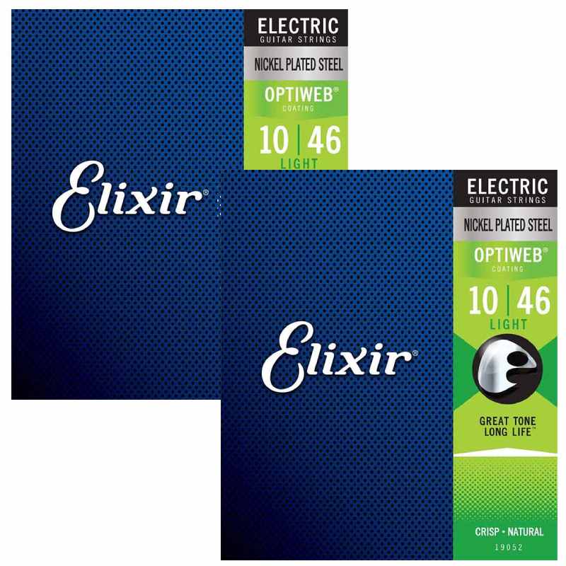 〈2set〉Elixir 19052 Light 010-046 エレキギター用コーティング弦 OPTIWEB オプティウェブ〈エリクサー〉