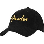 FenderGoldSpaghettiLogoCorduroyBaseballHat,Black,OneSizeåסҥե