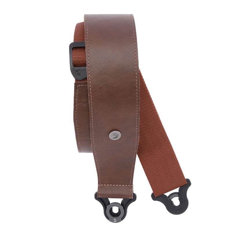 D'Addario 25BAL02 Brown Comfort Leather Auto Lock Guitar Strap ギター/ベース用ロックストラップ〈ダダリオ〉