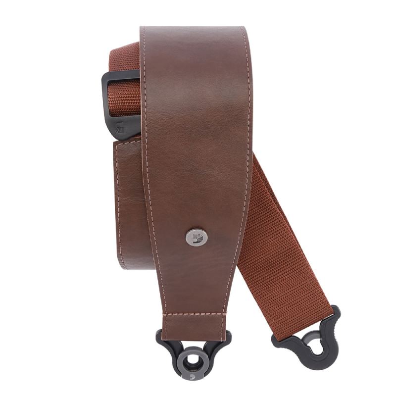 D'Addario 30BAL02 Brown Comfort Leather Auto Lock Guitar Strap ギター/ベース用ロックストラップ〈ダダリオ〉
