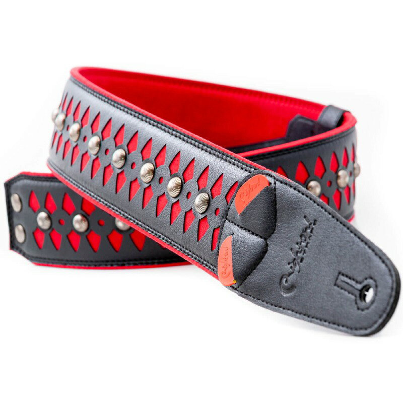 RightON!STRAPS ARMOUR Red ギター ベース用ストラップ〈ライトオン！ストラップ〉
