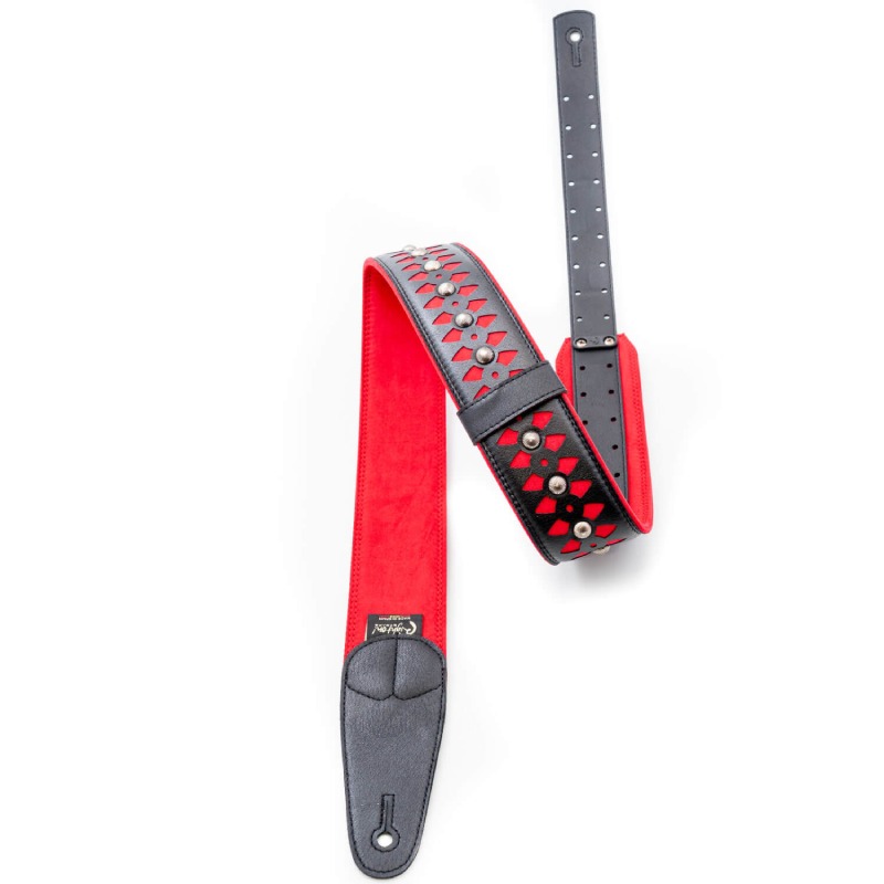 RightON!STRAPS ARMOUR Red ギター ベース用ストラップ〈ライトオン！ストラップ〉
