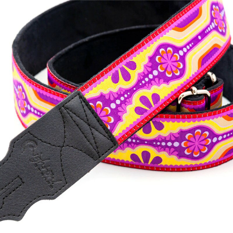RightON!STRAPS LAUREL Purple ギター ベース用ストラップ〈ライトオン！ストラップ〉