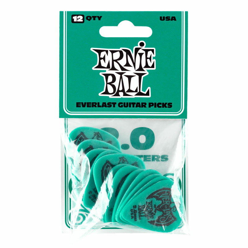 ERNIE BALL #9196 2.0MM TEAL EVERLAST PICKS 12枚パック ピック アーニーボール