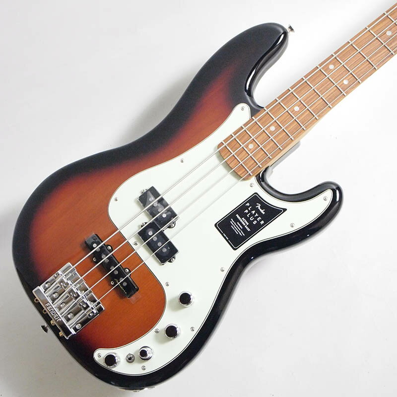 Player Plus PJピックアップを搭載したPlayer Plus Precision Bass&#174;は、フェンダーのベースサウンドの特徴である、圧巻のパンチ力と唸るようなトーンを提供します。アクティブ3バンドEQにより繊細なサウンドデザインができ、アクティブ／パッシブの切り替えが究極のフレキシビイリティを実現します。サテンフィニッシュのModern "C "シェイプネックは滑らかでスピーディーなプレイに適しています。質量を高めた堅牢な構造のHiMass&#8482;ブリッジにより豊かなサスティンとレゾナンス、そして完璧なイントネーションが得られます。フェンダーの伝統的なスタイル、先進的なパフォーマンス、そして魅力的な新しいフィニッシュを備えたPlayer Plus Precision Bassは、あなたのクリエイティビティを刺激し、ワンランク上のプレイをサポートします。Series: Player Plusモデル番号: 0147363300Body Material: AlderBody Finish: Gloss PolyesterNeck: Maple,Neck Finish: Satin UrethaneFingerboard: Maple or Pau Ferro, 12” (305 mm)Frets: 20, Medium JumboPosition Inlays: Black Pearloid Dot (Maple), White Pearloid Dot (Pau Ferro)Nut (Material/Width): Synthetic Bone, 1.625” (41.3 mm)Tuning Machines: Standard Open-GearScale Length: 34” (86.36 cm)Bridge: Fender HiMass&#8482; with Chrome-Plated Zinc SaddlesPickguard: 3-Ply Black (336), 3-Ply Mint Green (300, 376), 4-Ply Tortoiseshell (323)Pickups: Player Plus Noiseless&#8482; Jazz Bass&#174; (Bridge), Player Plus Noiseless&#8482; Precision Bass&#174;(Middle), (Neck)Pickup Switching: Pan PotControls: Master Volume, Pan Pot (Pickup Selector), Treble Boost/Cut, Midrange Boost/Cut, BassBoost/Cut, Active/Passive Mini ToggleControl Knobs: Knurled Flat-TopHardware Finish: Nickel/ChromeStrings: Fender&#174; USA 250L Nickel Plated Steel (.009-.042 Gauges), PN 0730250403Case/Gig Bag: Included: Deluxe Gig Bag