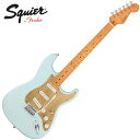 40th Anniversary Stratocaster&#174; Vintage Editionは、レトロ志向のSquier愛好家のために作られたクラシカルな仕様のコレクションで、その時代のソウルが込められたトリビュートモデルです。エイジド加工されたクロムハードウェア、アノダイズドのアルミニウムピックガード、ヴィンテージカラーのメイプルネック、Anniversary仕様に刻印されたフロントプレートを備えたサテン仕上げのこのStrat&#174;は、Squierが誇るこれまでの数々の名機のレガシーを称えています。どんなプレイヤーでも楽に演奏できるスリムで快適な「C」シェイプネックをはじめ、この記念モデルには洗練されたプレイヤーフレンドリーな仕様が凝縮されています。ヴィンテージスタイルのチューニングマシン、本物のパフォーマンスとスタイルを追究した6サドルのシンクロナイズドトレモロブリッジ、そしておなじみのStratトーンを響かせるアルニコ5マグネットを備えた、フェンダー設計のスプリットシングルコイルピックアップを搭載しています。Series: 40th AnniversaryModel Number: 0379510572Body Material: NyatohBody Finish: Satin UrethaneNeck: Maple, “C” ShapeNeck Finish: Tinted Satin UrethaneFingerboard: Maple, 9.5” (241 mm)Frets: 21, Narrow TallPosition Inlays: Black Dot (Maple)Nut (Material/Width): Bone, 1.650” (42 mm)Tuning Machines: Vintage-StyleScale Length: 25.5” (648 mm)Bridge: 6-Saddle Vintage-Style Synchronized TremoloPickguard: 1-Ply Black Anodized Aluminum (503), 1-Ply Gold Anodized Aluminum (549, 572)Pickups: Fender&#174; Designed Alnico Single-Coil (Bridge), Fender&#174; Designed Alnico Single-Coil (Middle), Fender&#174; Designed Alnico Single-Coil (Neck)Pickup Switching: 5-Position Blade: Position 1. Bridge Pickup, Position 2. Bridge and Middle Pickup, Position3. Middle Pickup, Position 4. Middle and Neck Pickup, Position 5. Neck PickupControls: Master Volume, Tone 1. (Neck/Middle Pickups), Tone 2. (Bridge Pickup)Control Knobs: Aged White PlasticHardware Finish: Aged ChromeStrings: Nickel Plated Steel (.009-.042 Gauges)Case/Gig Bag