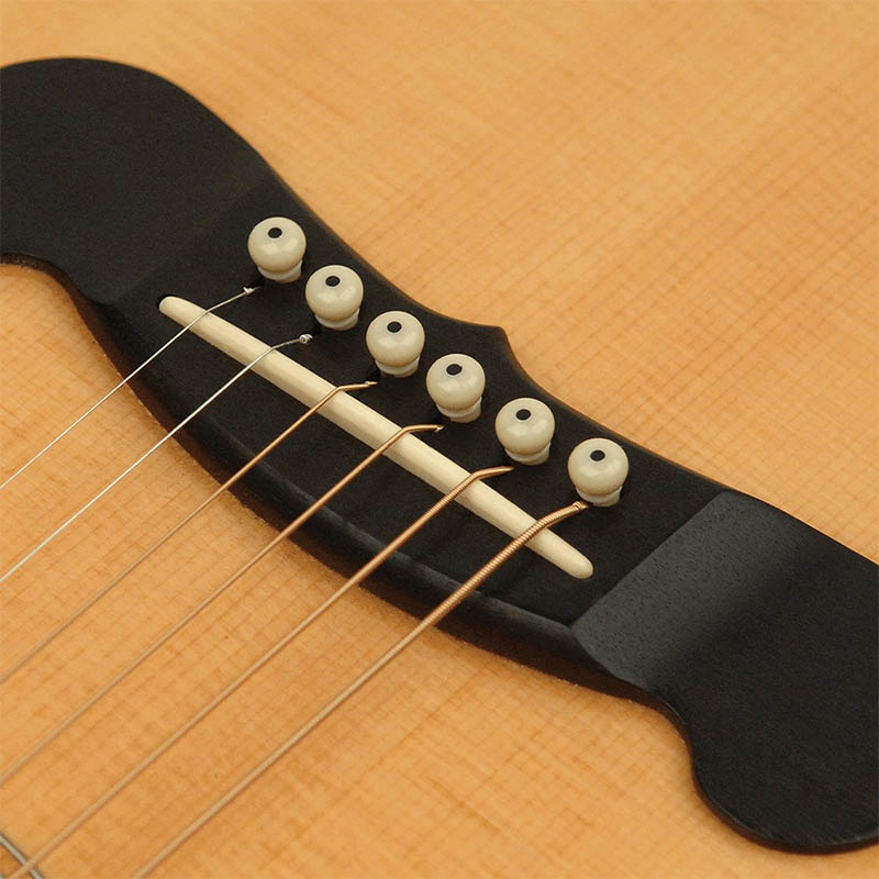 Planet Waves PWPS12 Ivory with Ebony Dot ABS樹脂ブリッジピン＆エンドピンセッ...