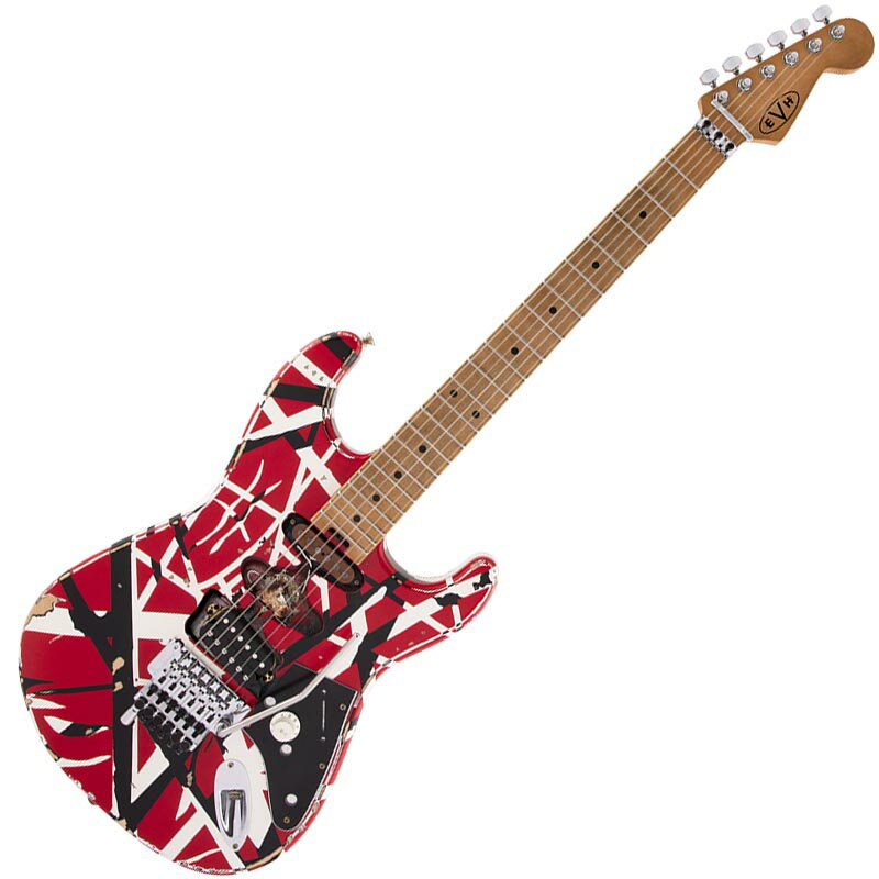 EVH Striped Series Frankenstein Frankie, Maple Fingerboard, Red with Black Stripes Relic エレキギター