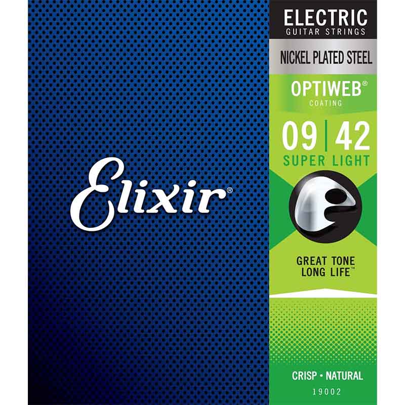 Elixir 19002 Super Light 009-042 エレキギター用コーティング弦 OPTIWEB オプティウェブ〈エリクサー〉